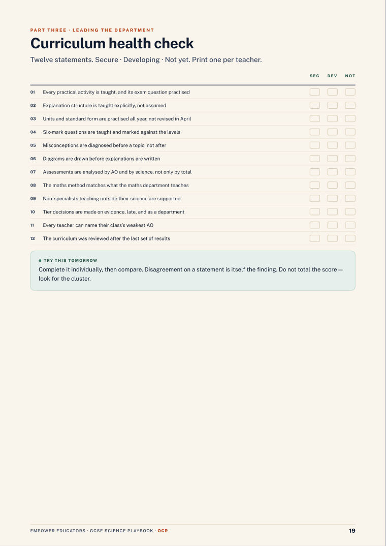 Page 19 of GCSE Science — OCR