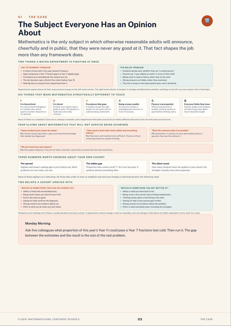 Page 3 of Fluent Mathematicians, Confident Schools