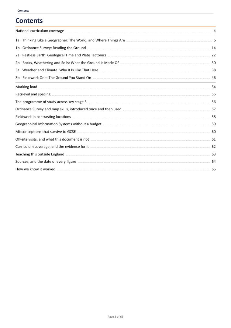 Page 3 of Year 7 Geography Scheme of Work