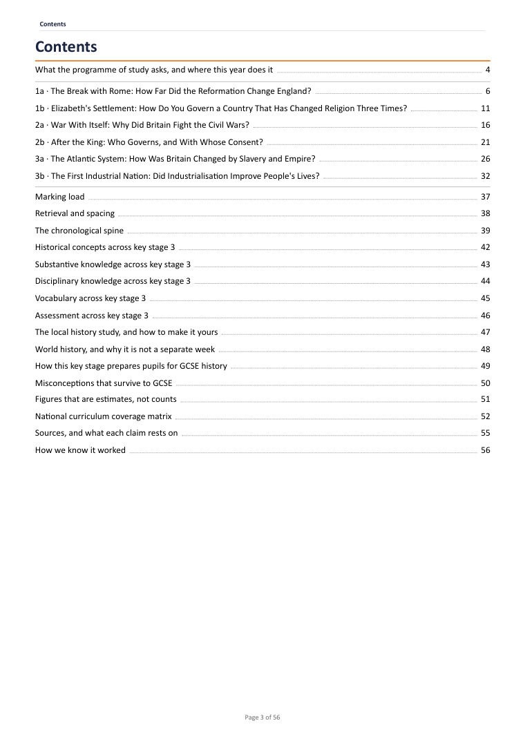 Page 3 of Year 8 History Scheme of Work