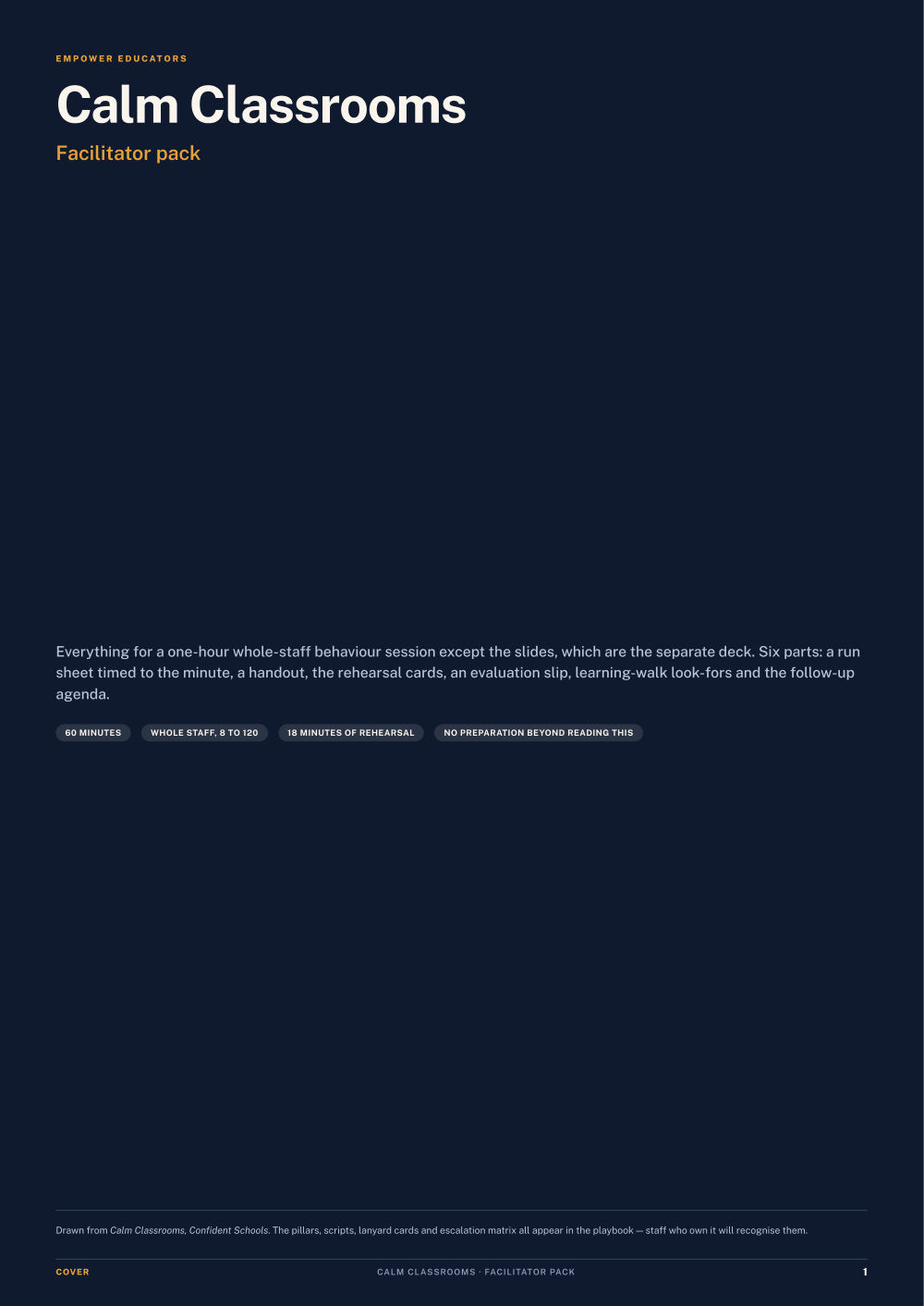 Page 1 of Calm Classrooms — Facilitator pack
