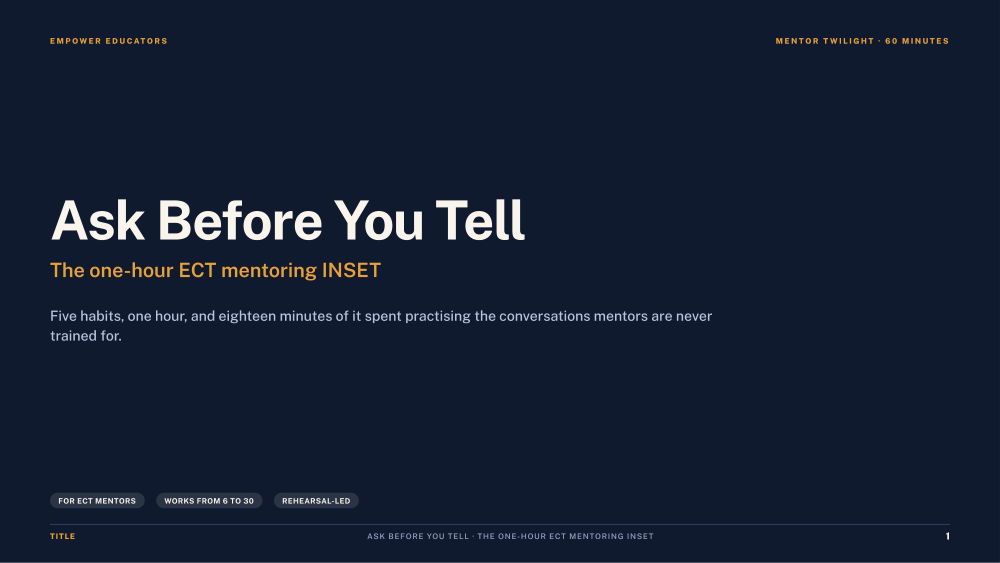Page 1 of Ask Before You Tell — Slide deck
