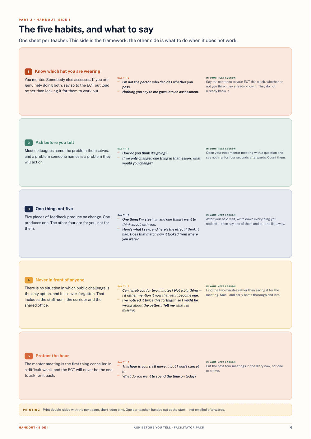 Page 4 of Ask Before You Tell — Facilitator pack