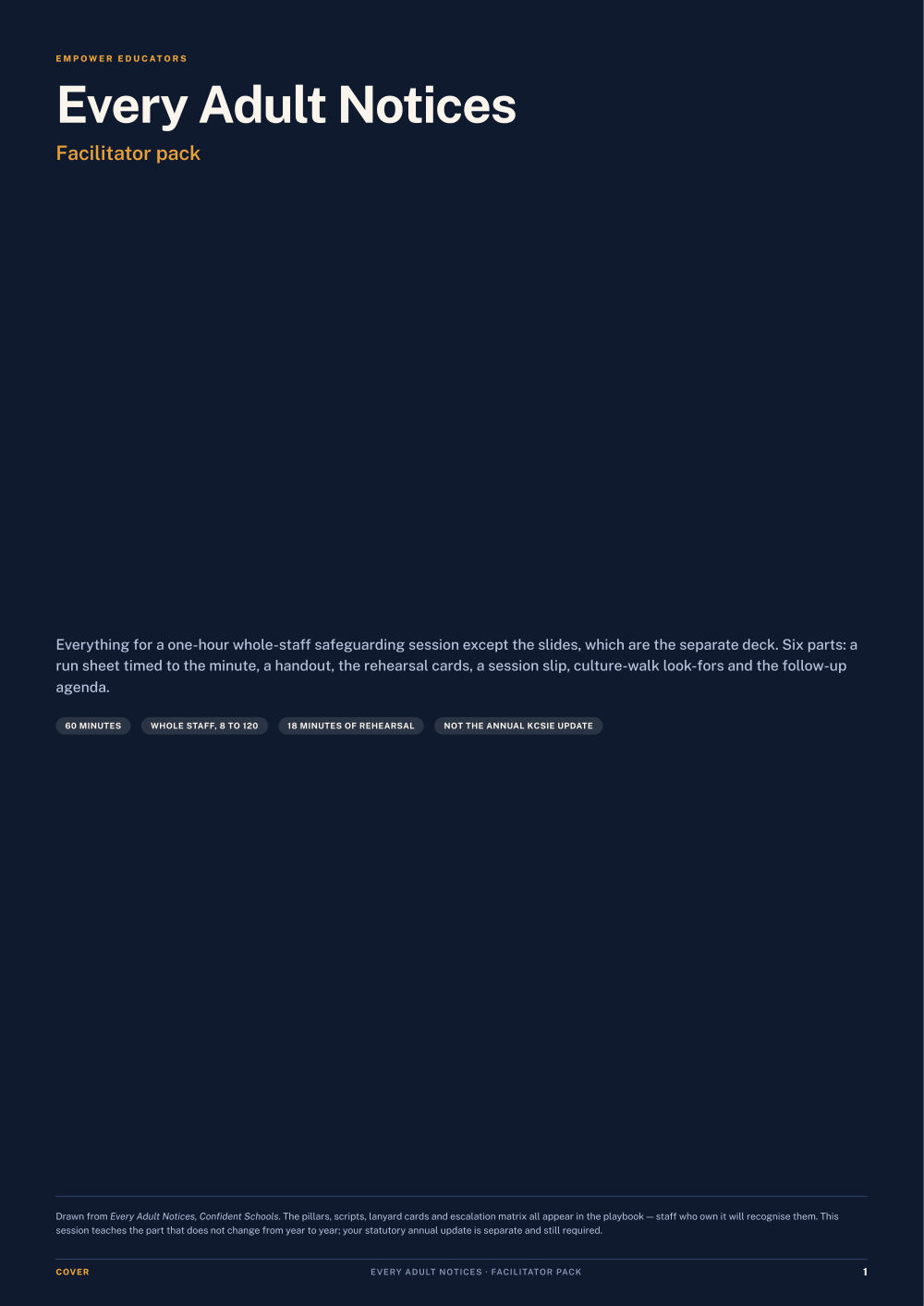 Page 1 of Every Adult Notices — Facilitator pack