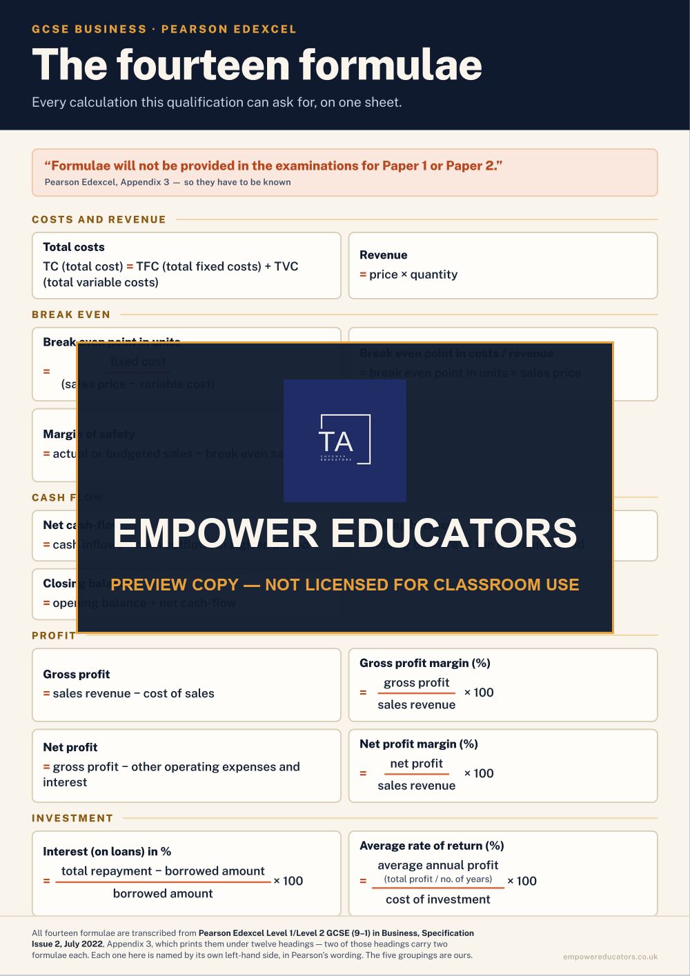 Page 3 of GCSE Business — Pearson Edexcel Display Set