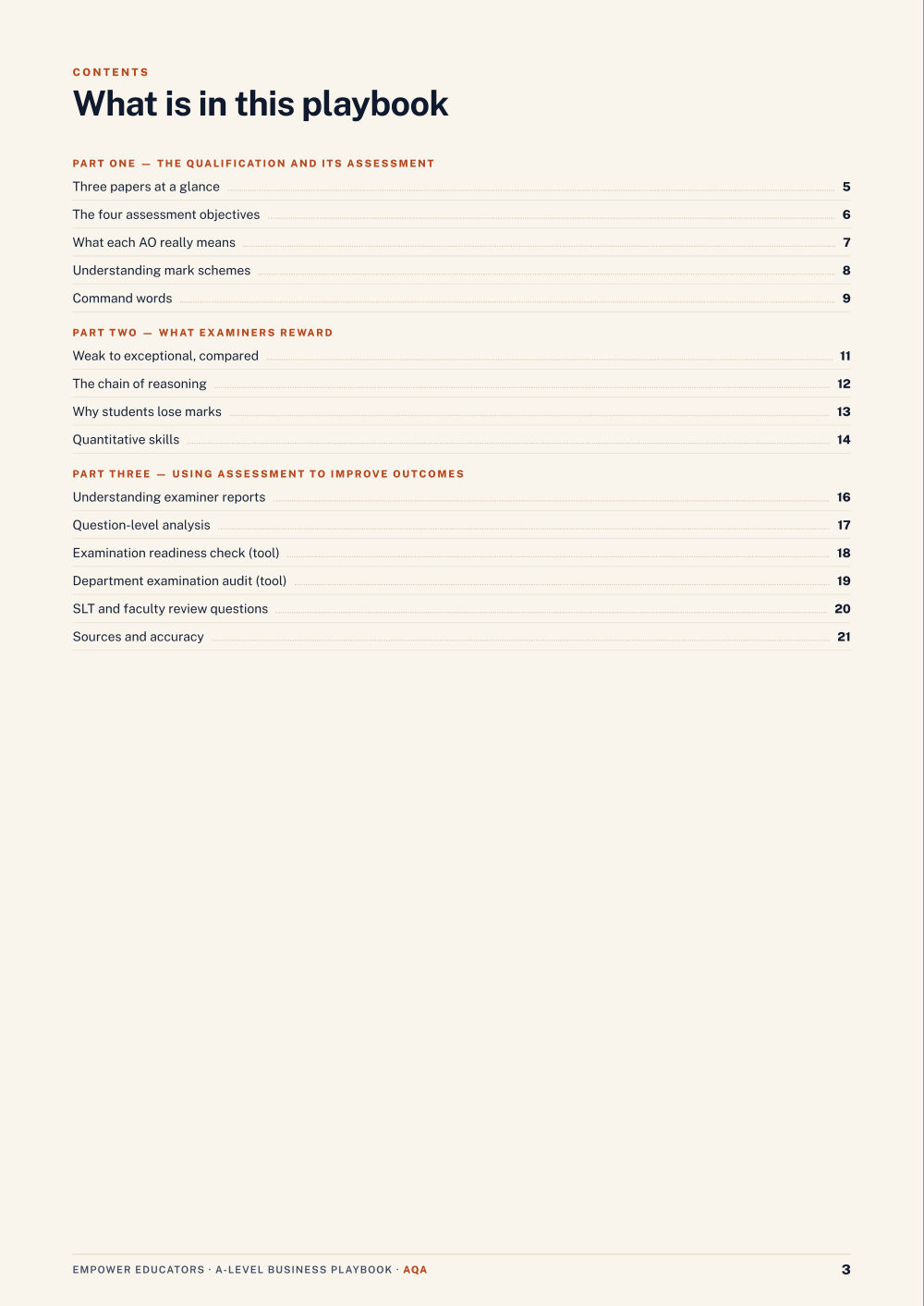Page 3 of A Level Business — AQA