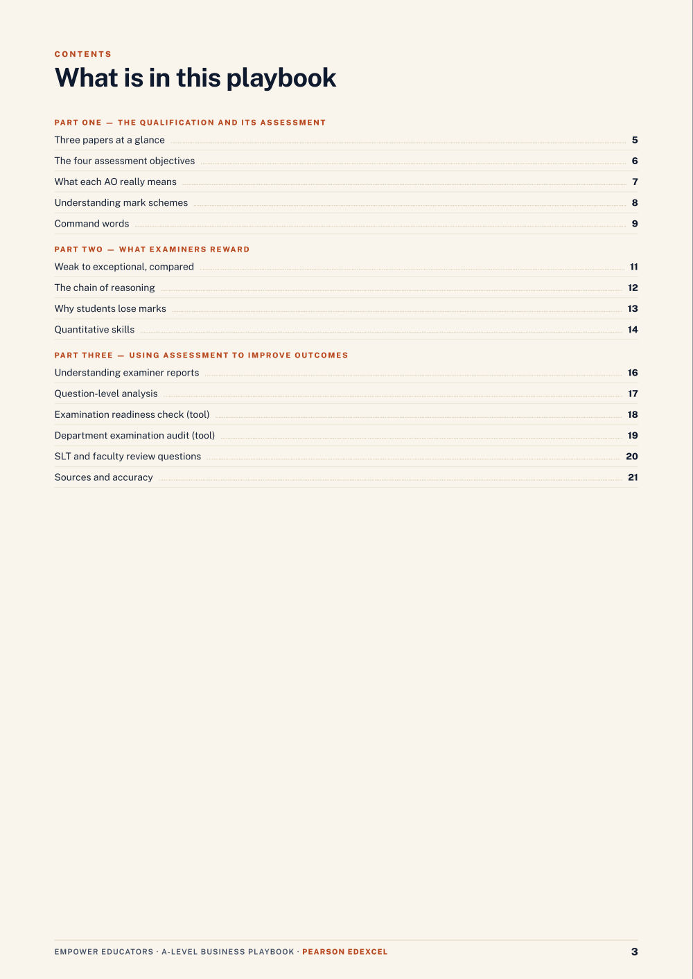 Page 3 of A Level Business — Pearson Edexcel