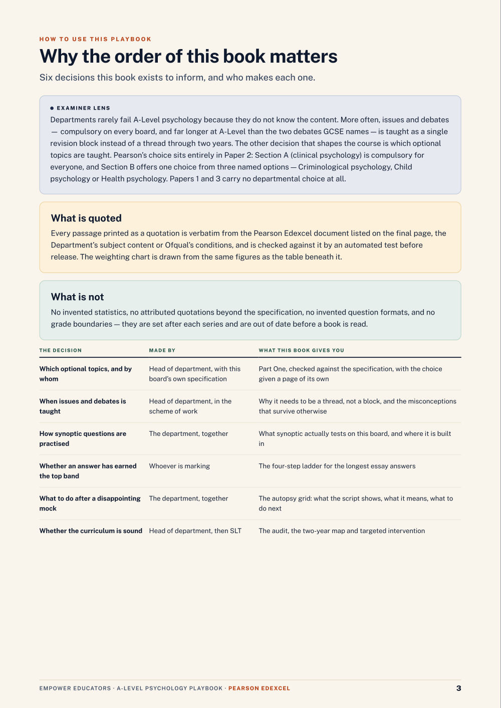 Page 3 of Pearson Edexcel A Level Psychology Assessment Objectives — Exam Preparation