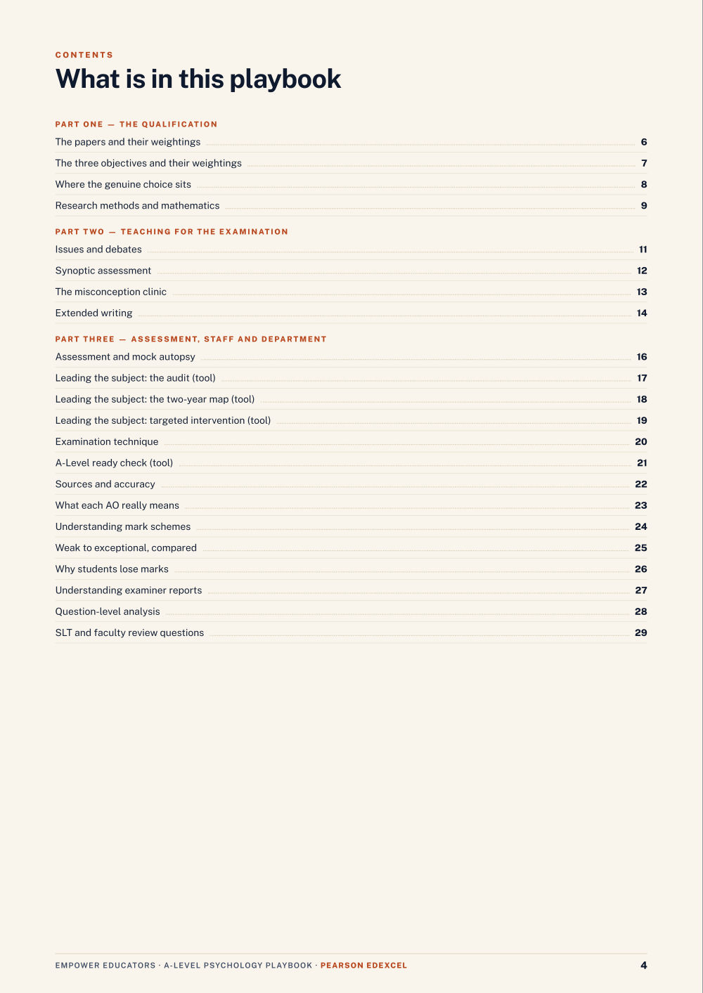 Page 4 of Pearson Edexcel A Level Psychology Assessment Objectives — Exam Preparation