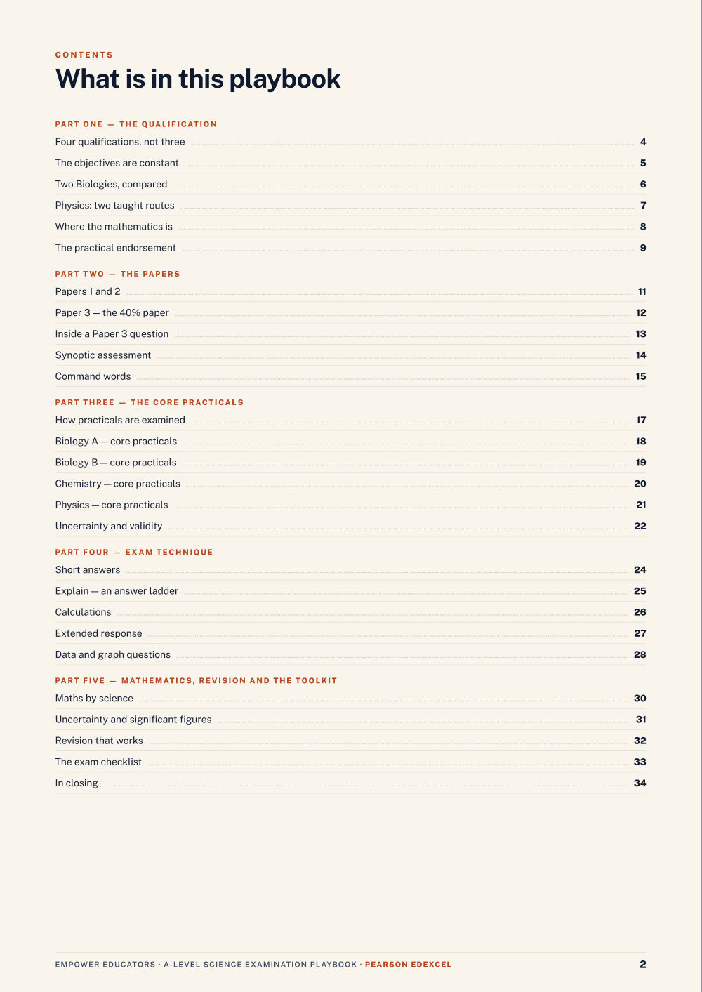 Page 2 of A Level Science — Pearson Edexcel