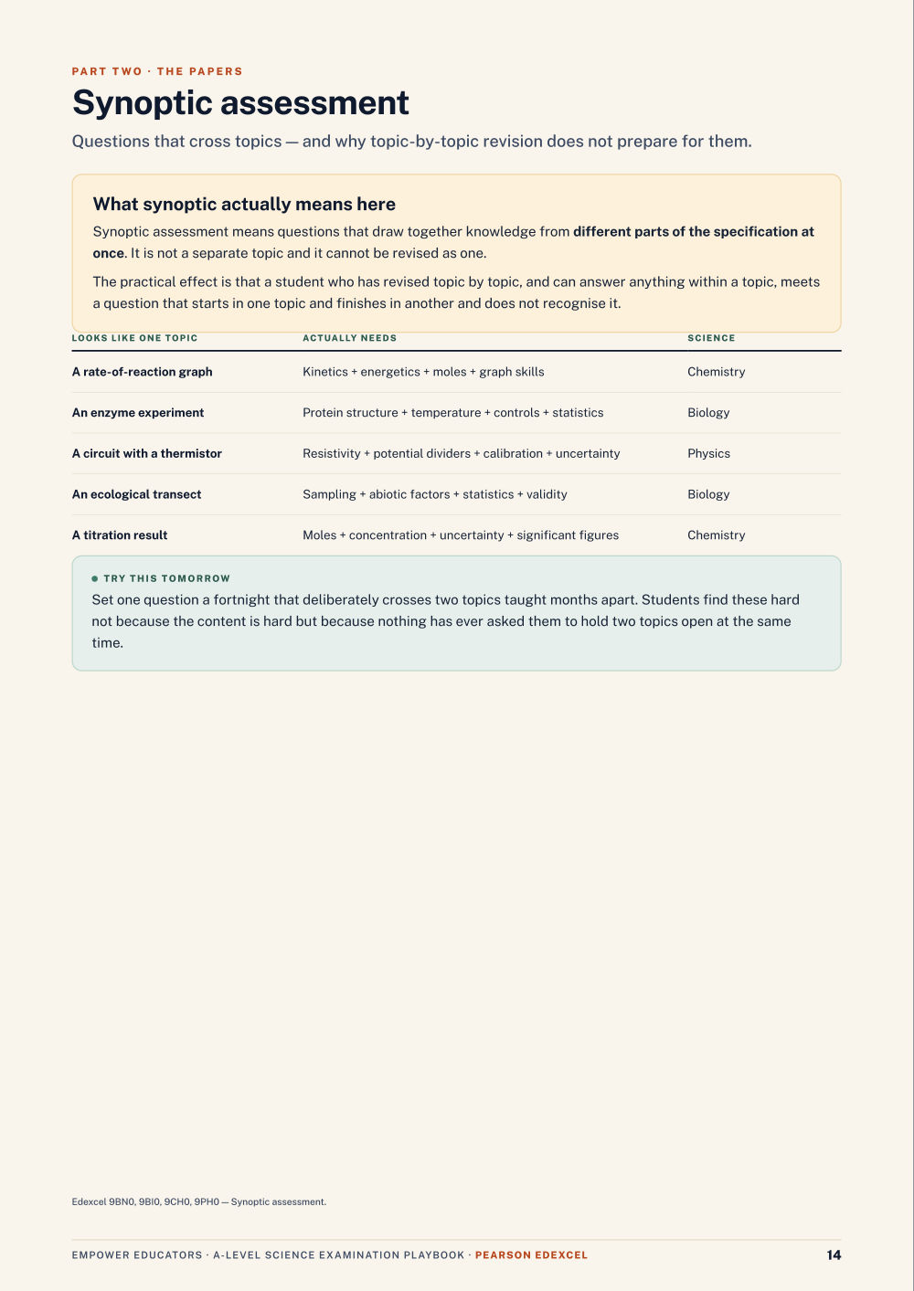 Page 14 of A Level Science — Pearson Edexcel