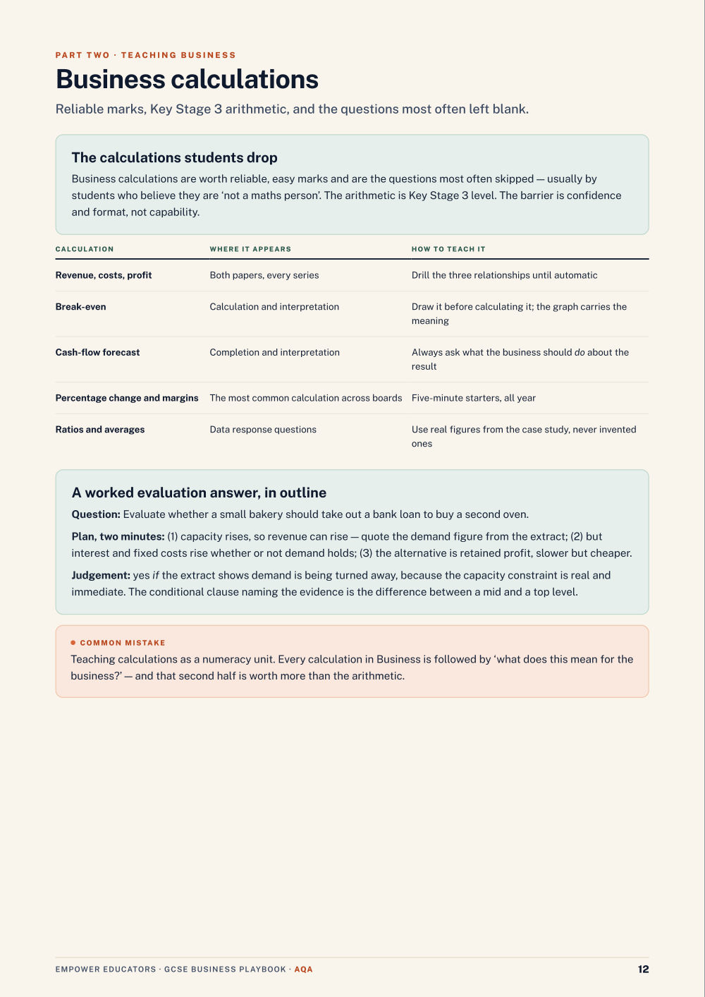 Page 12 of GCSE Business — AQA