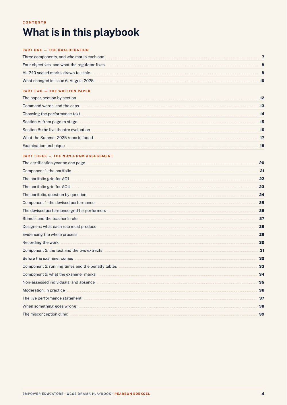 Page 4 of Pearson Edexcel GCSE Drama Assessment Objectives — Exam Preparation