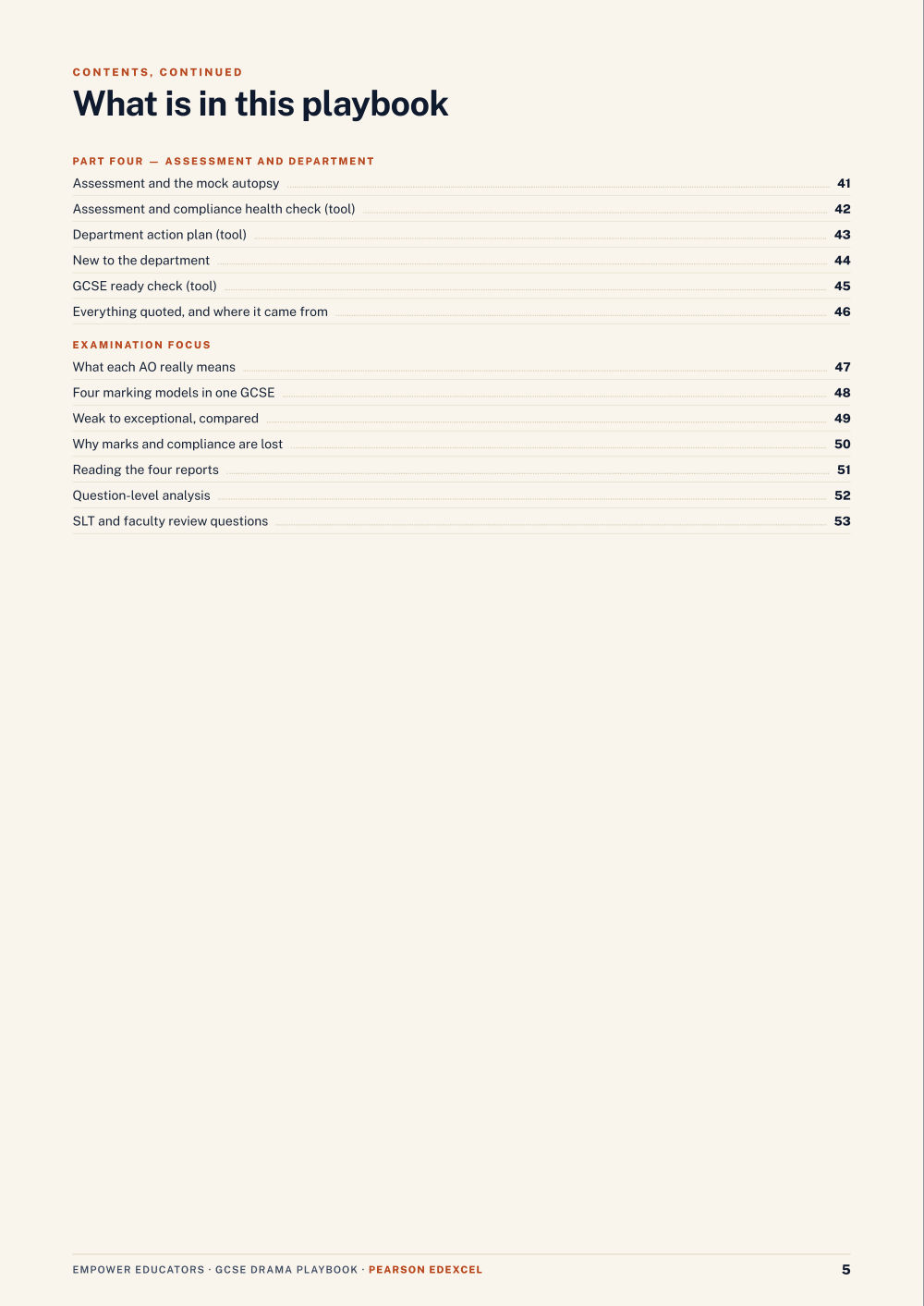 Page 5 of Pearson Edexcel GCSE Drama Assessment Objectives — Exam Preparation