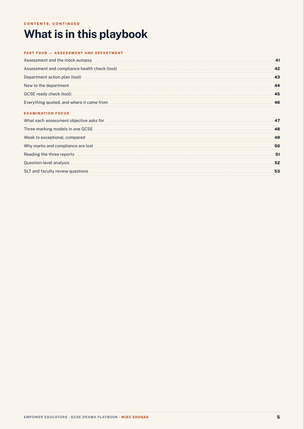 Page 5 of WJEC Eduqas GCSE Drama Assessment Objectives — Exam Preparation