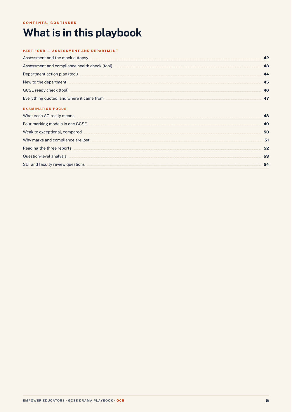 Page 5 of OCR GCSE Drama (J316) Assessment Objectives — Exam Preparation