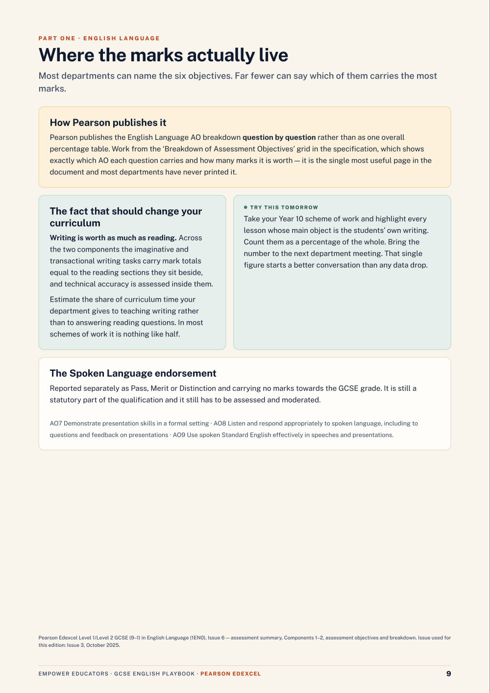 Page 9 of GCSE English — Pearson Edexcel