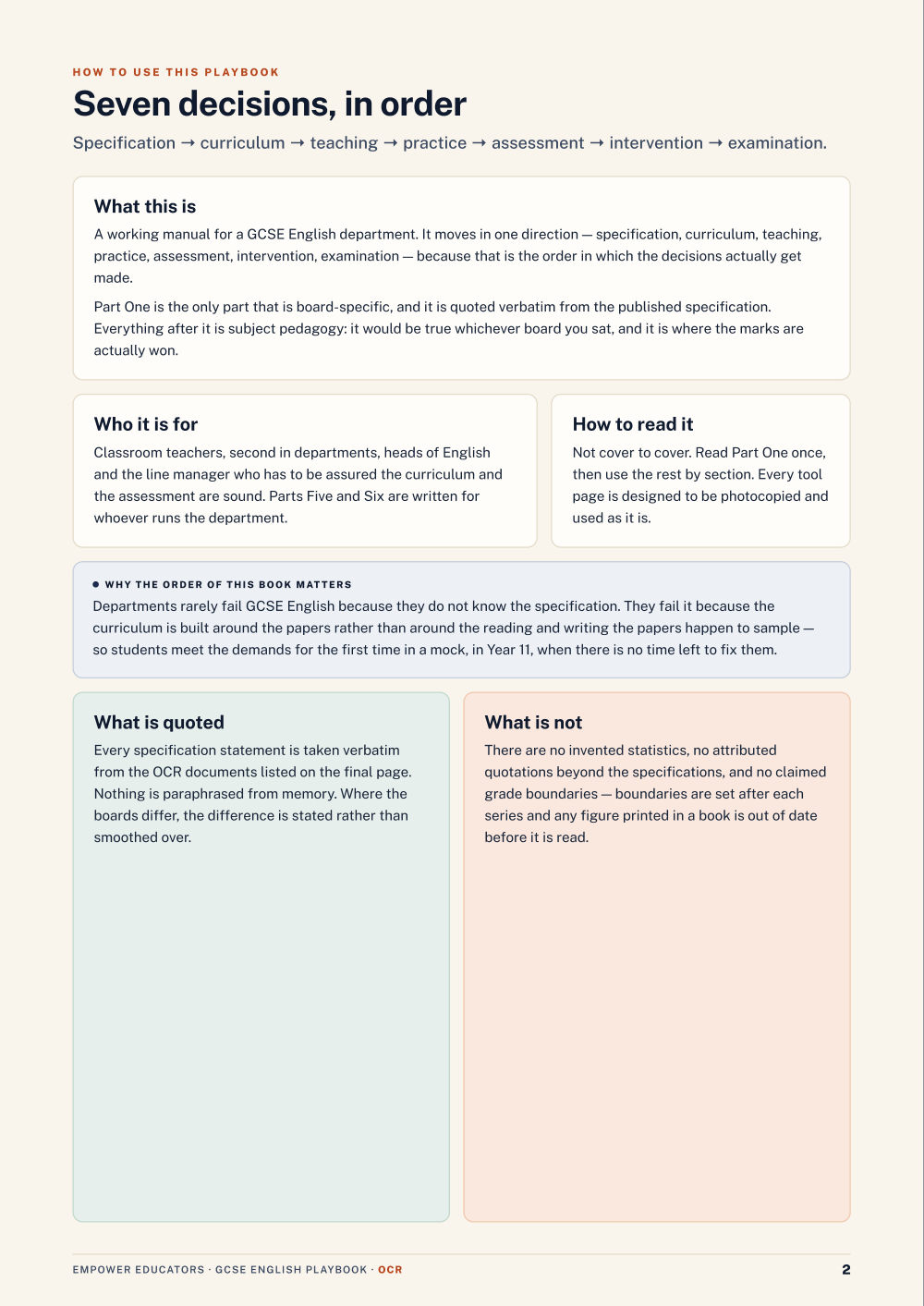 Page 2 of GCSE English — OCR