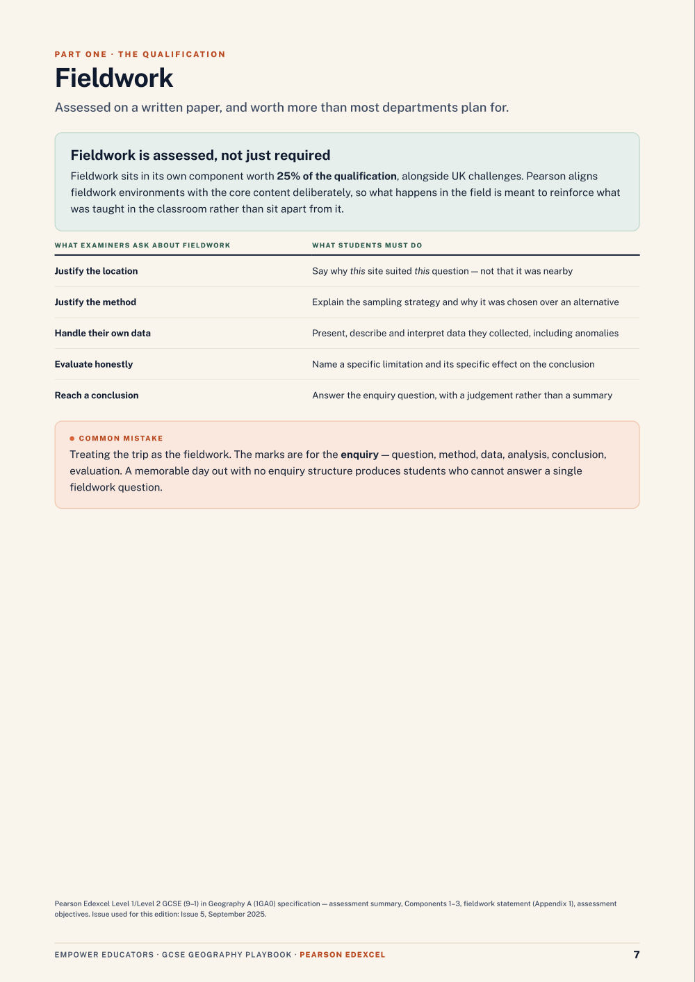 Page 7 of GCSE Geography — Pearson Edexcel