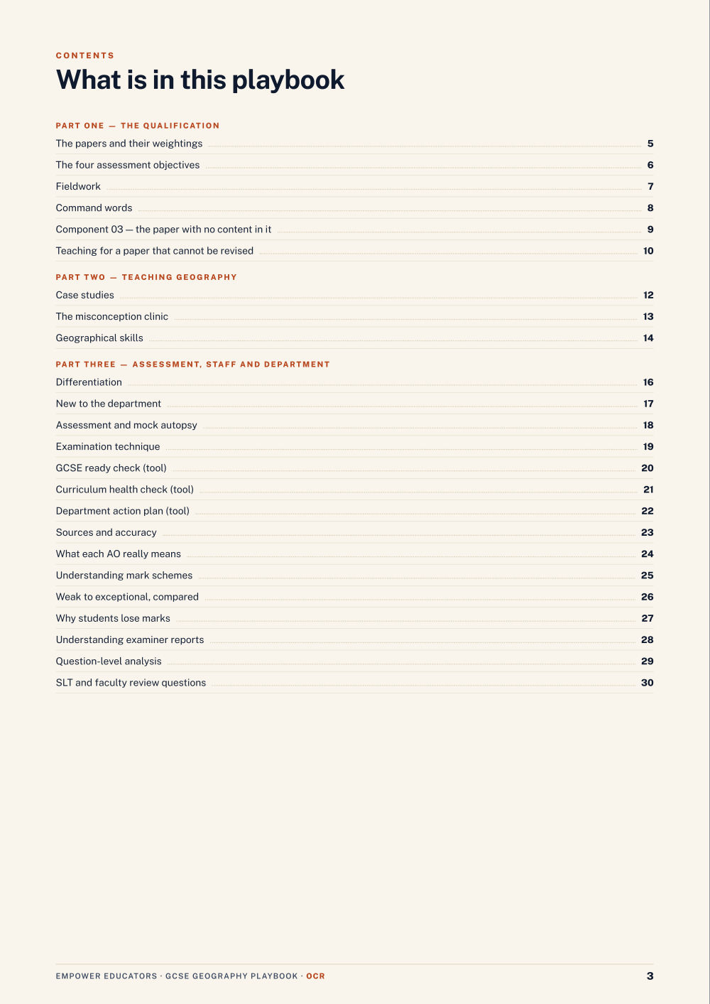 Page 3 of OCR GCSE Geography A Assessment Objectives — Exam Preparation