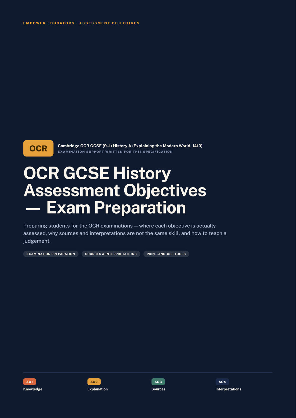 Page 1 of OCR GCSE History Assessment Objectives — Exam Preparation