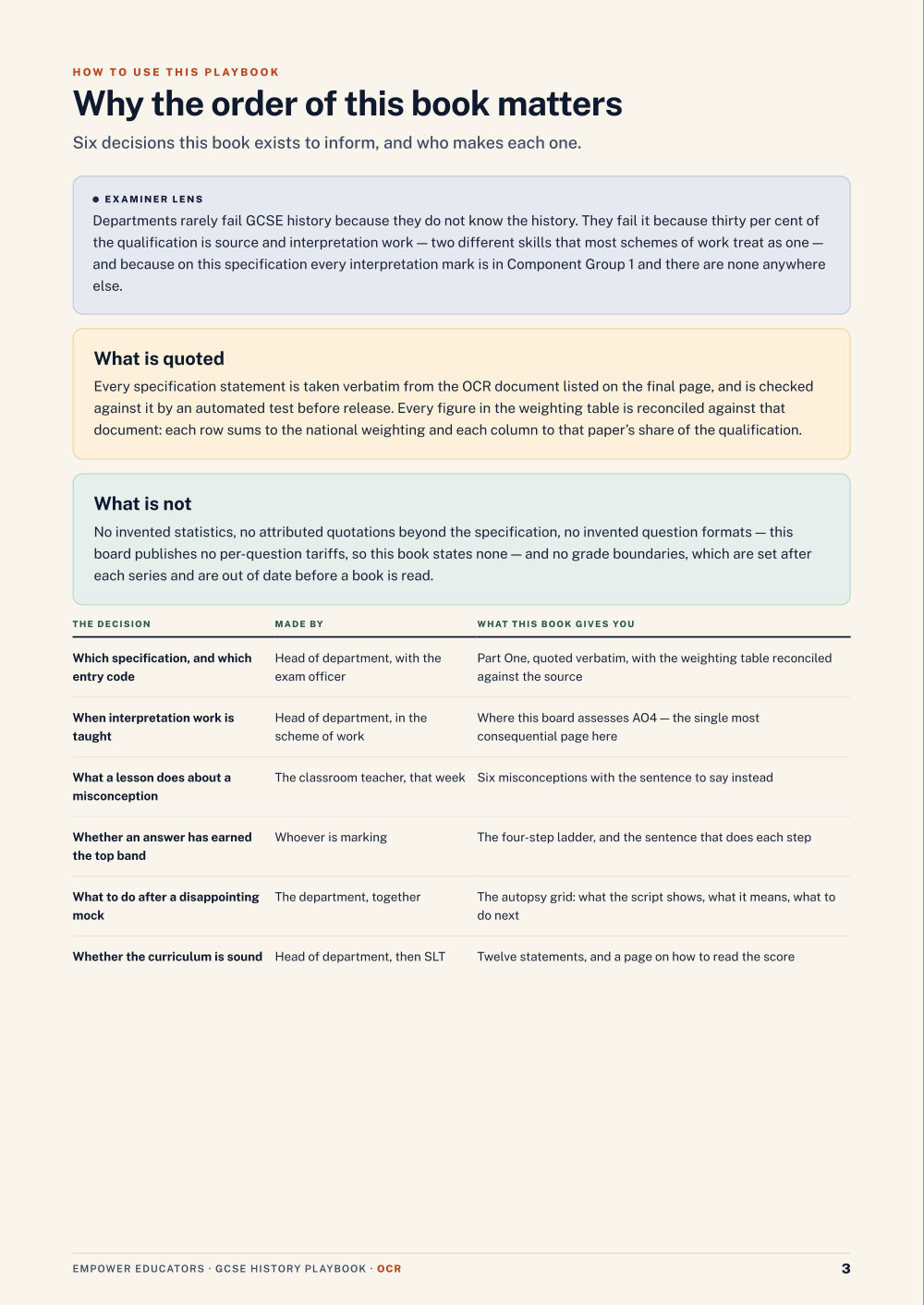 Page 3 of OCR GCSE History Assessment Objectives — Exam Preparation