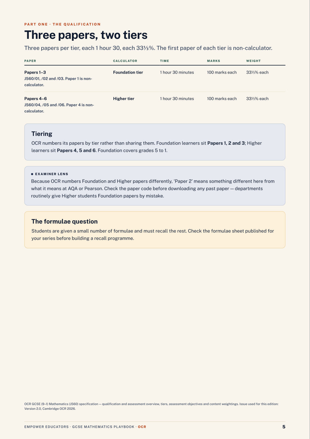Page 5 of GCSE Mathematics — OCR
