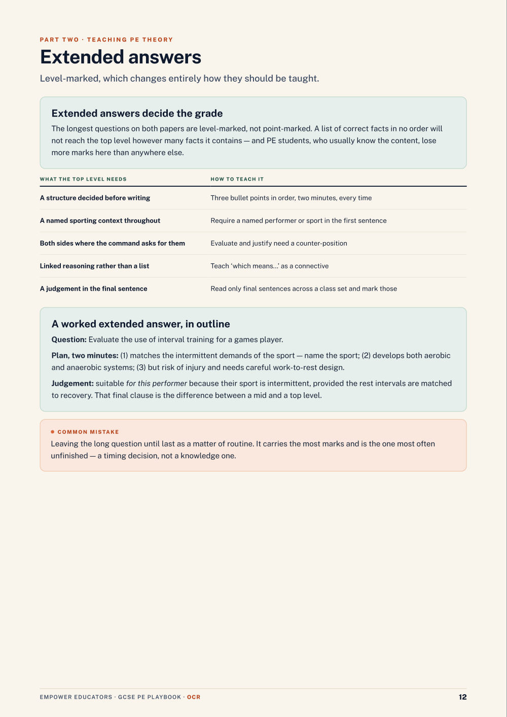 Page 12 of GCSE Physical Education — OCR