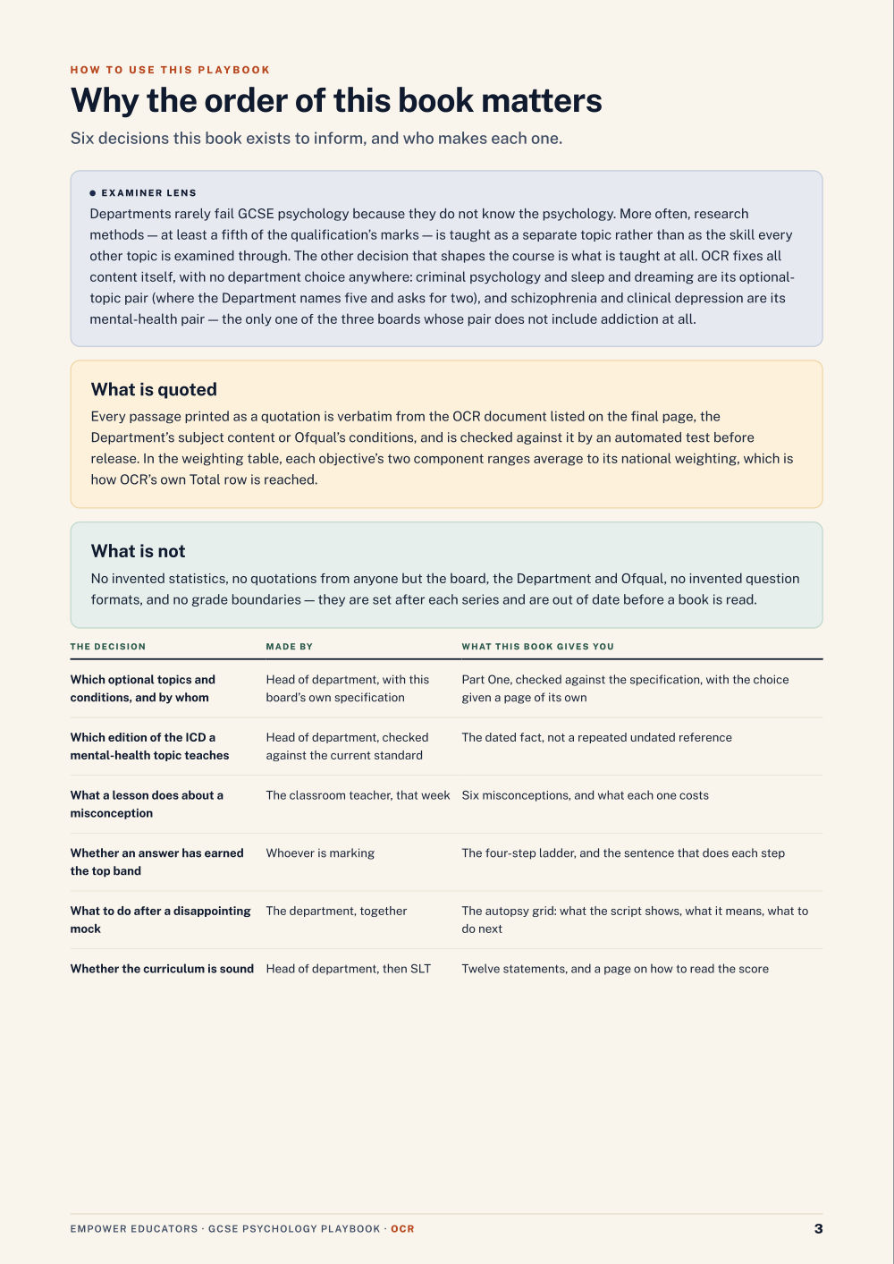 Page 3 of OCR GCSE Psychology Assessment Objectives — Exam Preparation