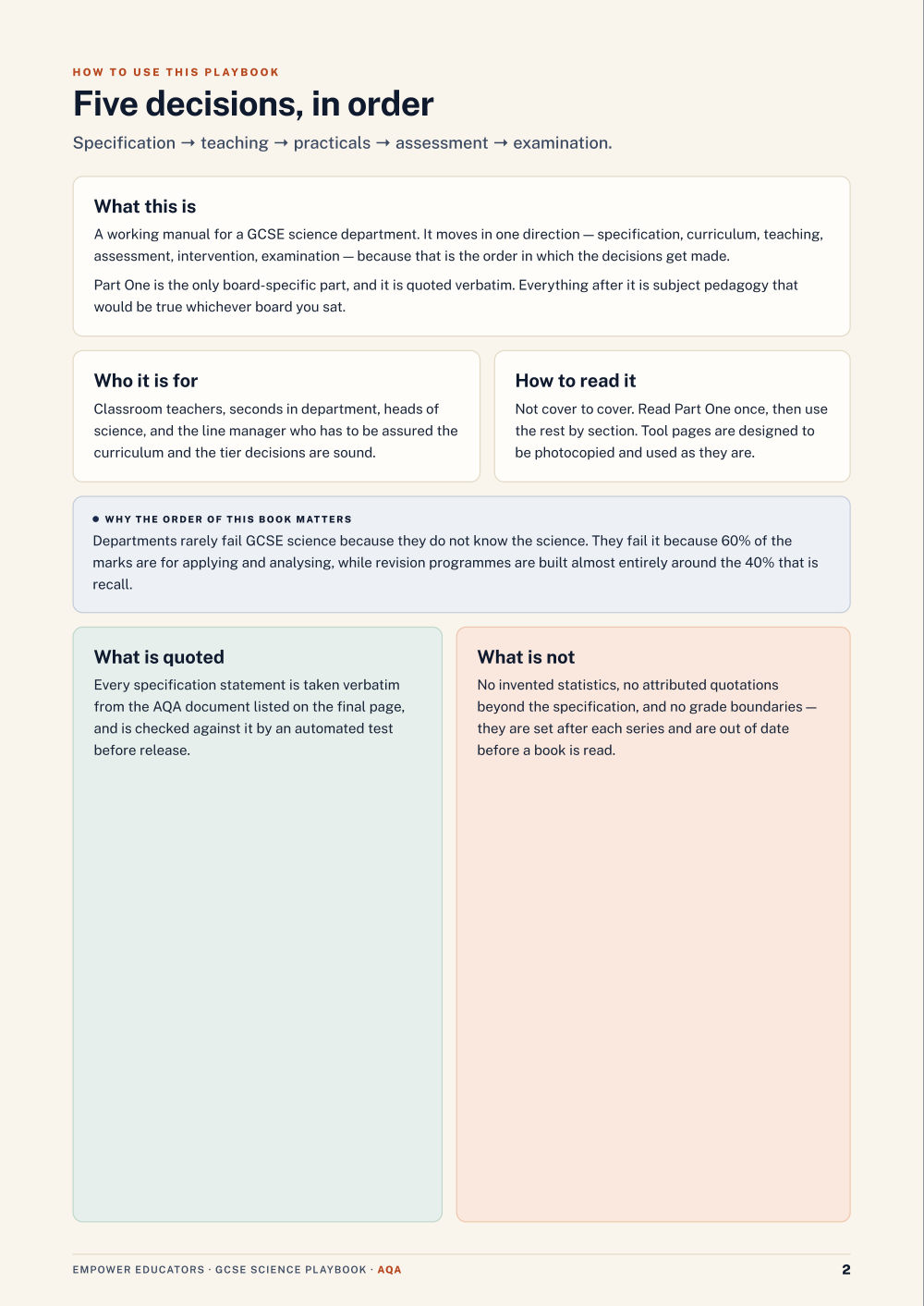 Page 2 of GCSE Science — AQA