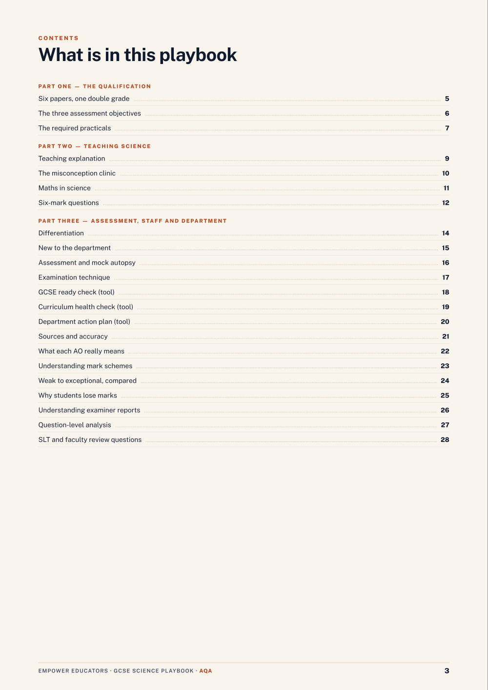 Page 3 of GCSE Science — AQA