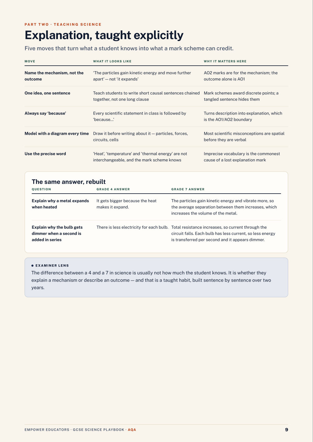 Page 9 of GCSE Science — AQA