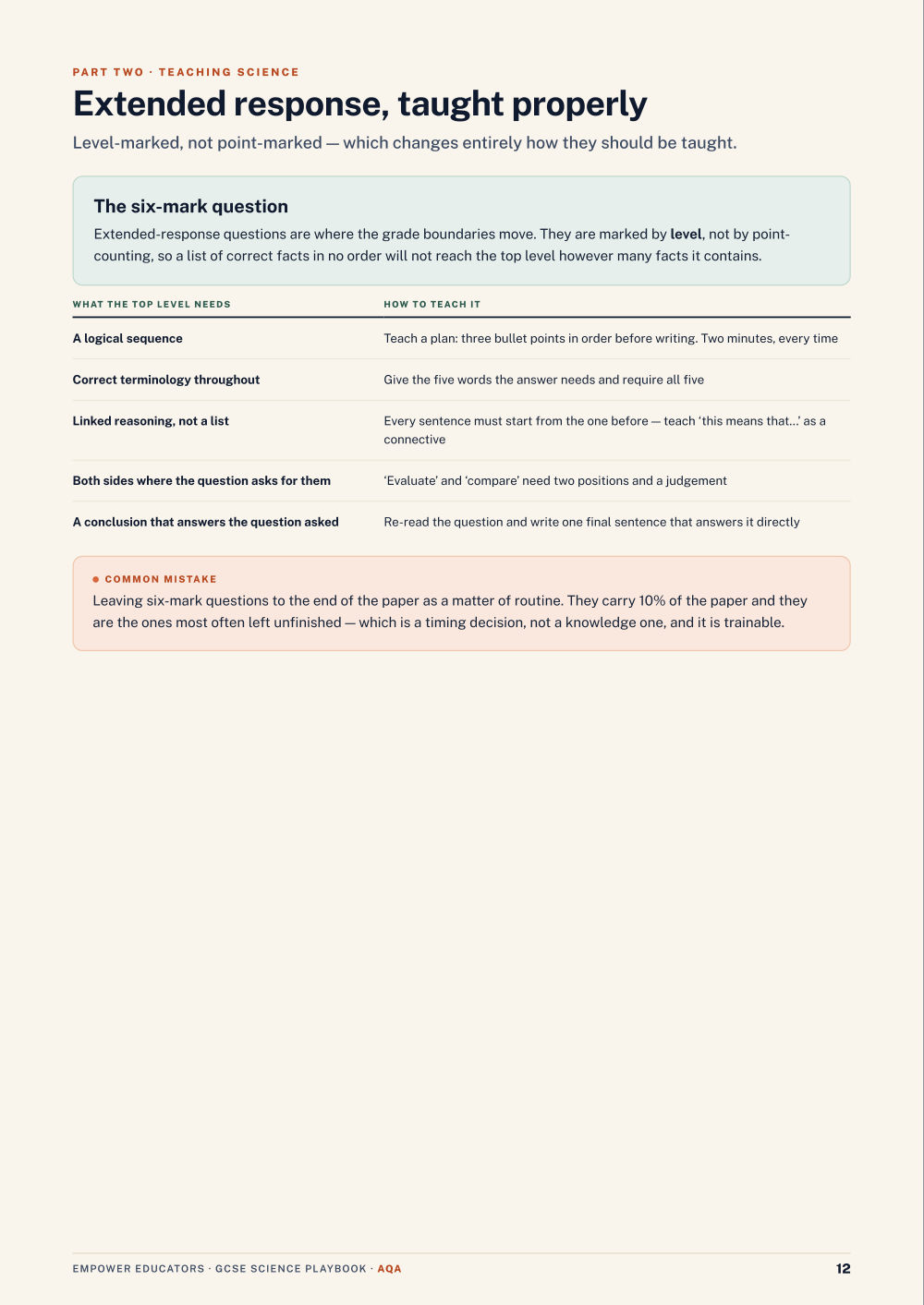 Page 12 of GCSE Science — AQA