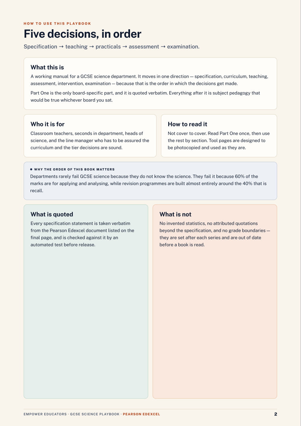 Page 2 of GCSE Science — Pearson Edexcel