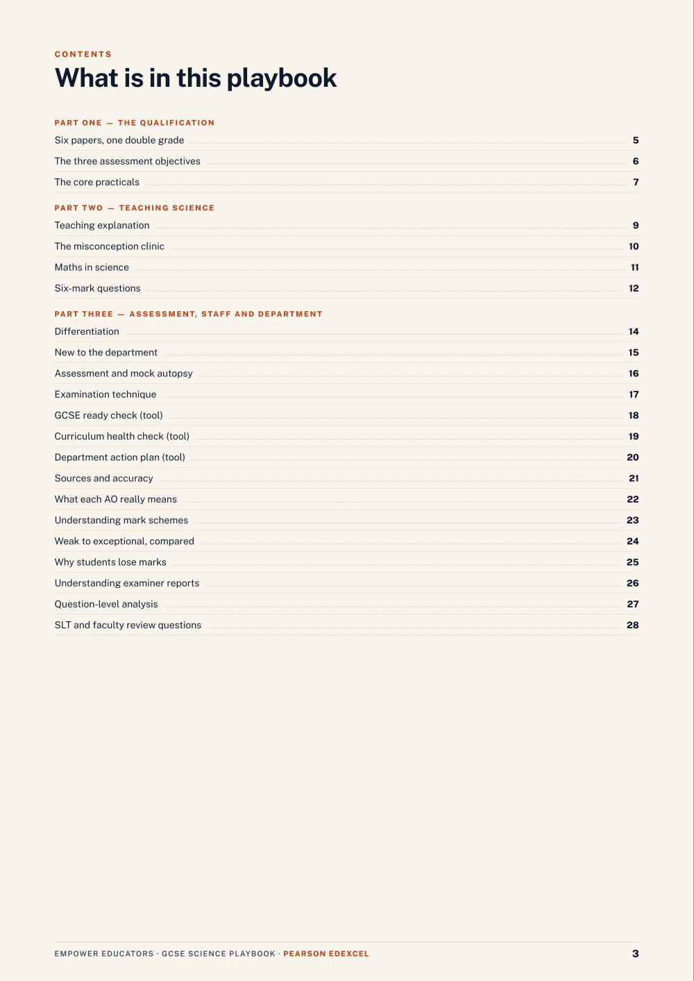 Page 3 of GCSE Science — Pearson Edexcel
