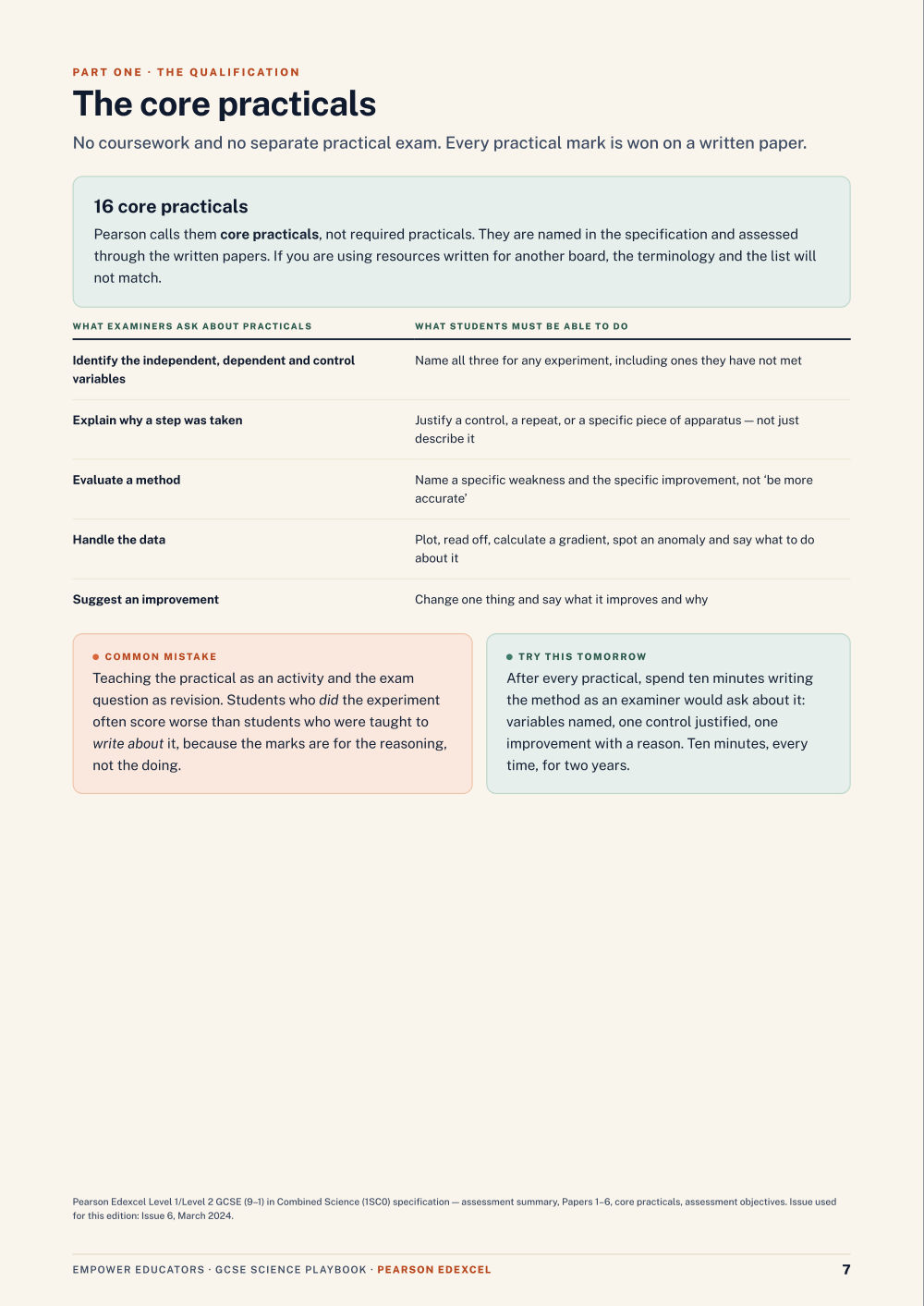 Page 7 of GCSE Science — Pearson Edexcel
