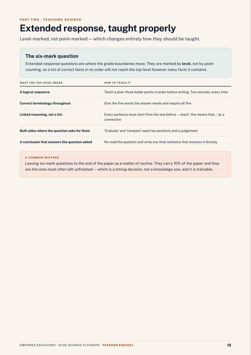 Page 12 of GCSE Science — Pearson Edexcel