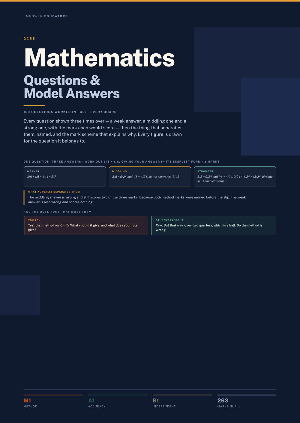 Page 1 of GCSE Mathematics Questions & Model Answers