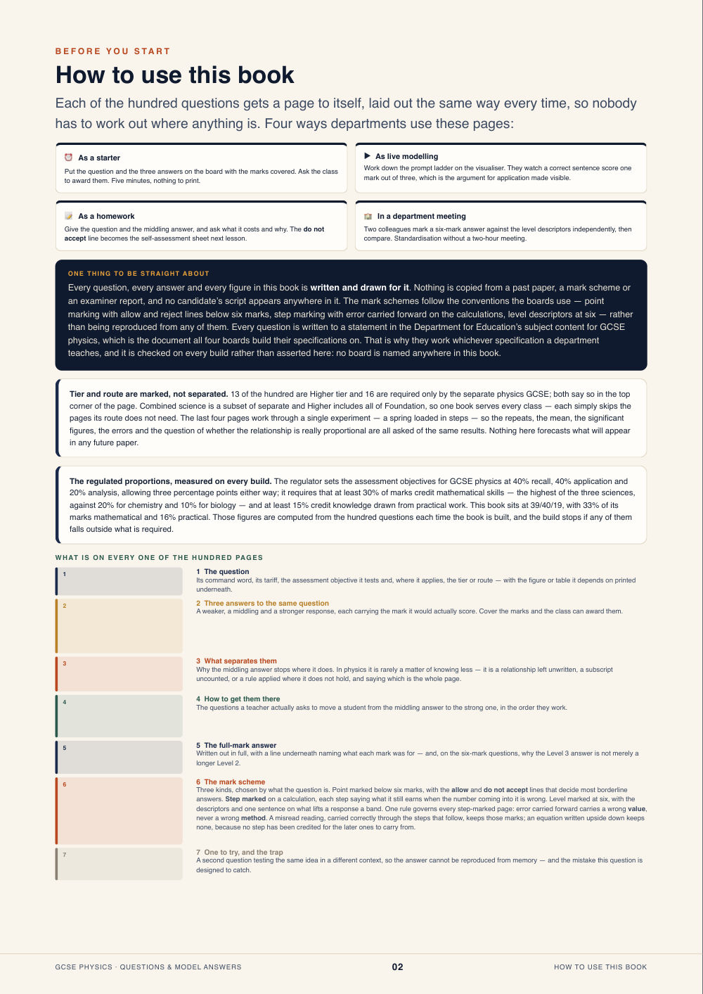 How to use this book · GCSE Physics Questions & Model Answers, page 2