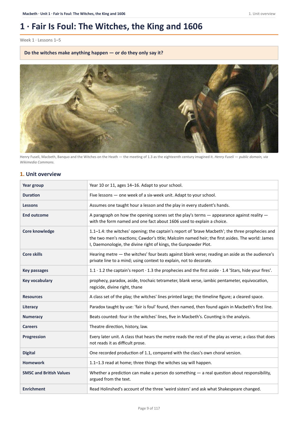 1 · Fair Is Foul: The Witches, the King and 1606 · Macbeth: The Complete Teacher Pack, page 9