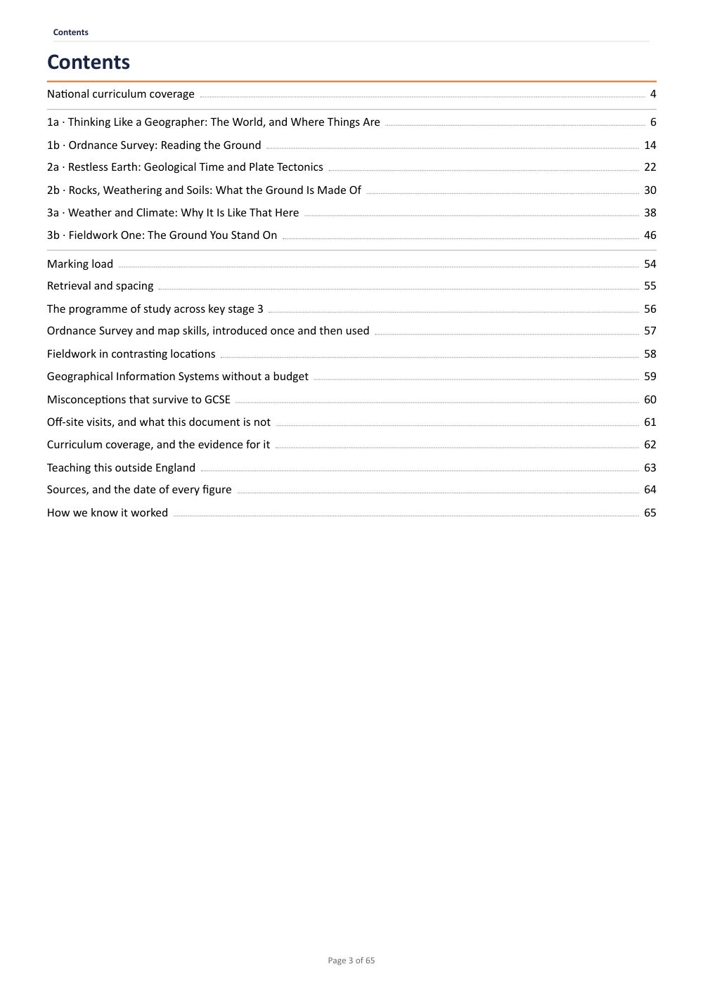 Page 3 of Year 7 Geography Scheme of Work