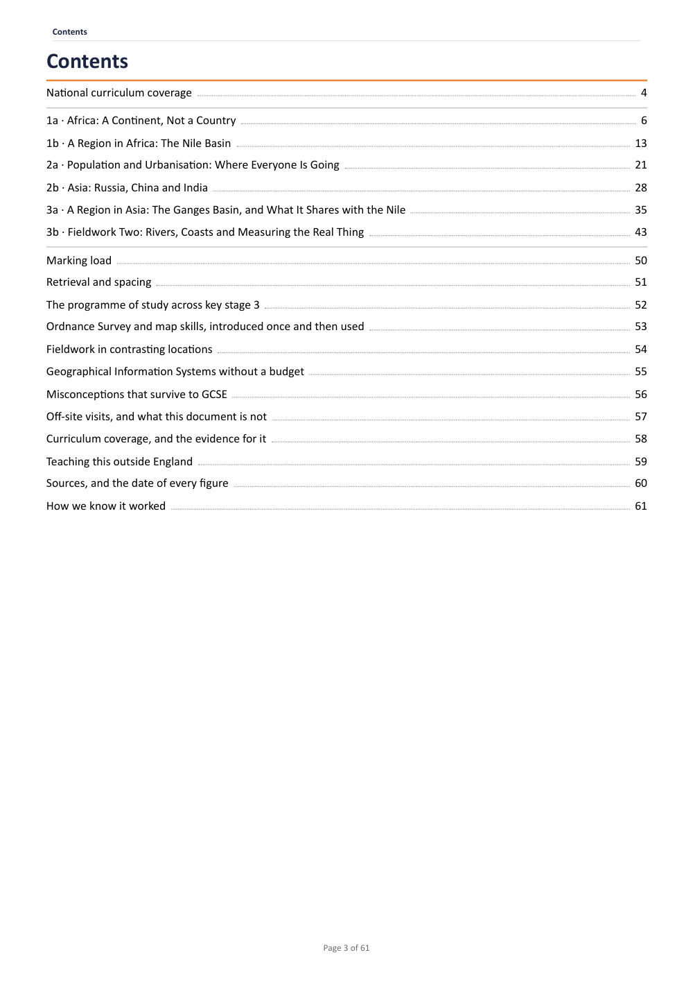Page 3 of Year 8 Geography Scheme of Work