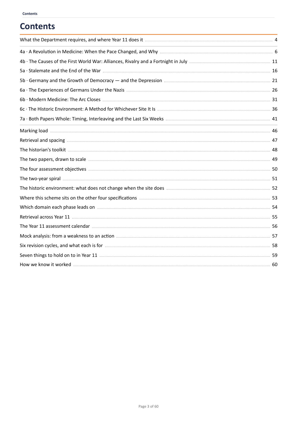 Page 3 of Year 11 History Scheme of Work