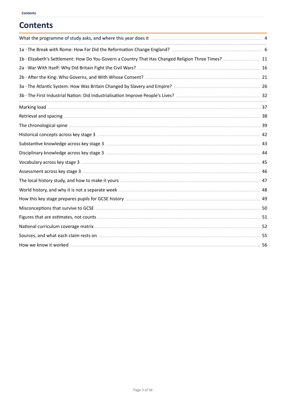 Page 3 of Year 8 History Scheme of Work